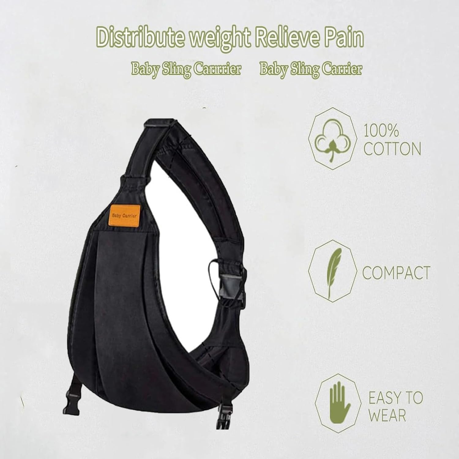 Baby Sling Carrier,Baby Carrier Newborn to Toddler Carrier Essentials Safety Non-Slip Baby Half Wrapped Sling Hip Holderr Carrying 8-30Lbs image number 3