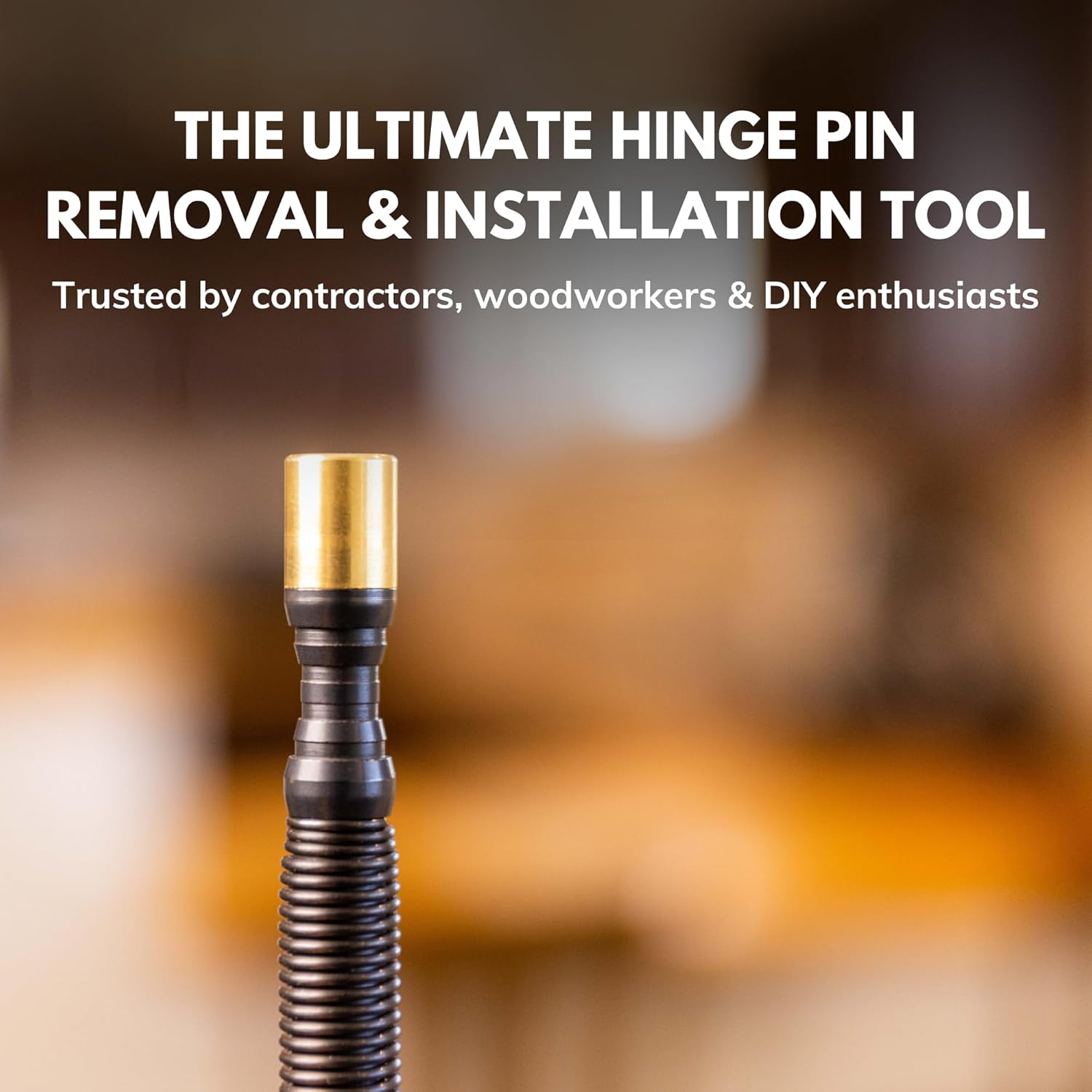 HIT Tool Door Hinge Pin Removal Tool &ndash; Spring Driven Door Hinge Pin Remover and Steel Faced Hammer Punch Set image number 1