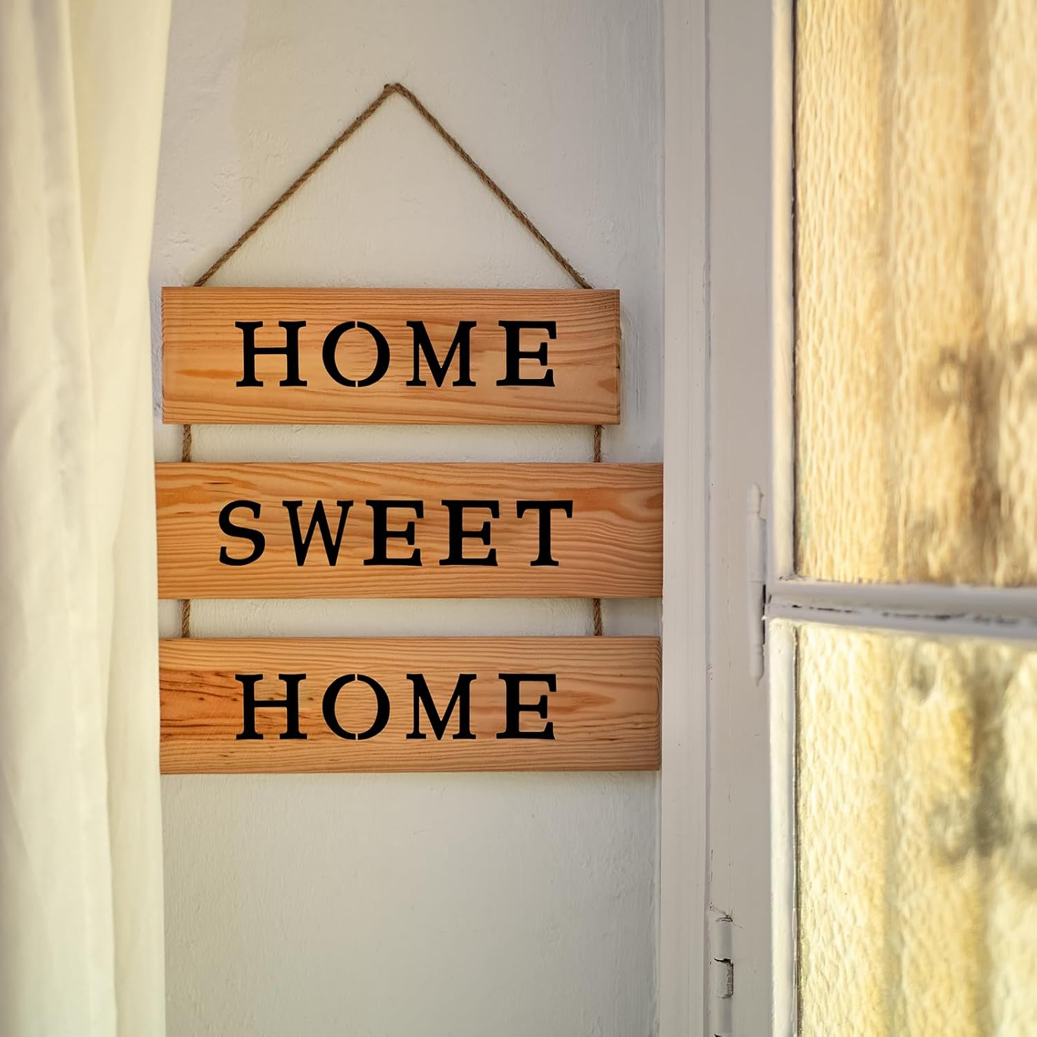 YUXIANLB 65 Pcs 1 Inch White Alphabet Letter Stencils Plastic Letter Number Symbol Interlocking Drawing Template Kit for Painting on Wood Wall Fabric Rock Signage Door Porch DIY Art Projects image number 1