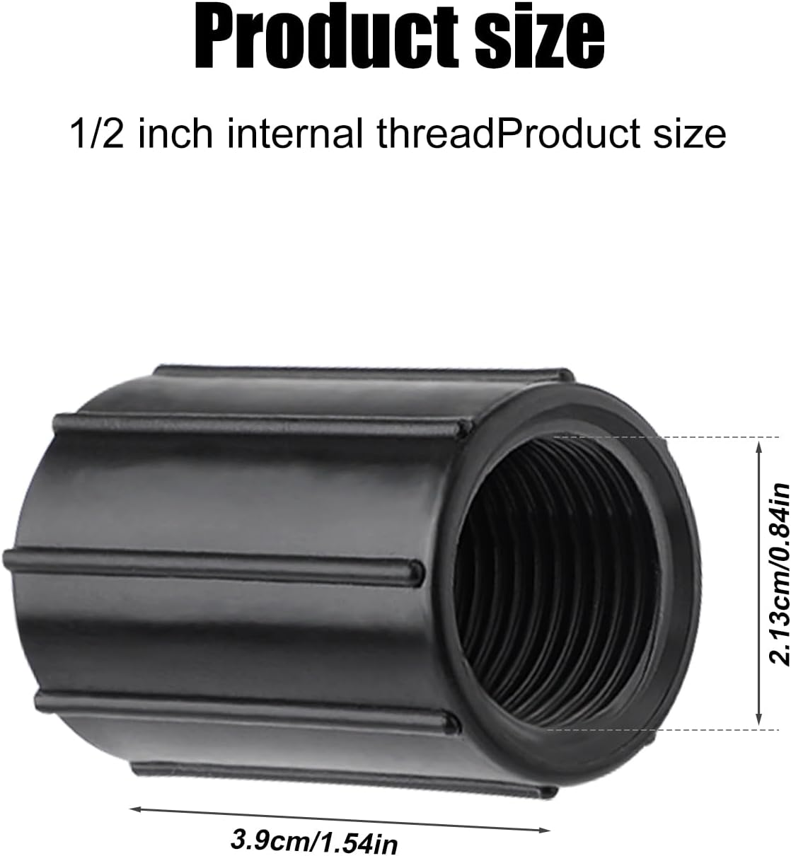 PEUTIER 10Pcs 1/2 Inch Female Threaded PVC NPT Connector, Double Female Thread Coupling Sprinkler Pipe Riser Adapter Irrigation System Accessories for Yard Lawn Garden image number 4