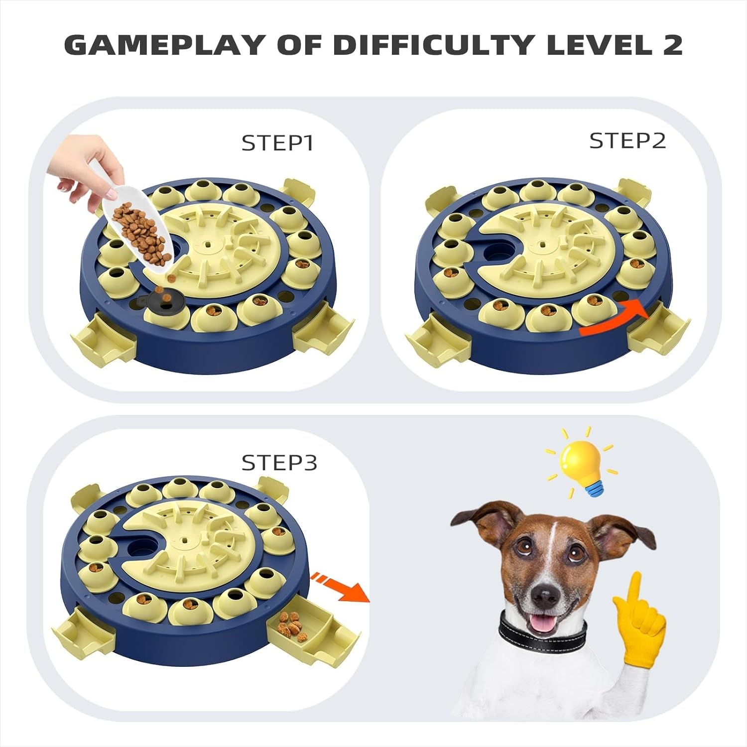 KADTC Level 3 in 1 Advanced Dog Puzzle Toy for Small/Medium/Large Smart Dogs Puppy Cognitive Enrichment Hard Treat Toys Mental Stimulation Brain Stimulating Interactive Food Puzzles Boredom Mind Games image number 4