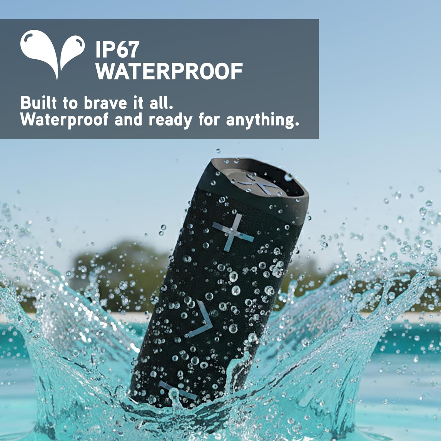 Blueant X-3D MAX Portable Bluetooth Speaker, 40W Powerful 360&deg; Sound with Deep Bass, IP67 Waterproof, Duo Mode Wireless Stereo, up to 12 Hours Playtime, USB-C Fast Charging, Black image number 5