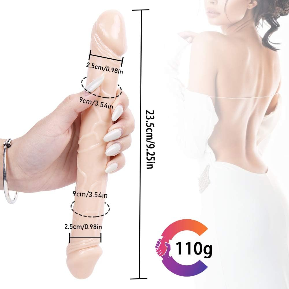 23.5CM Double Dong Dildo Head Design, Realistic Dildo Toys Sex Toys Double Layer of Silicone,Silicone Wand Flexible Versatile Personal Tool (Flesh) image number 1