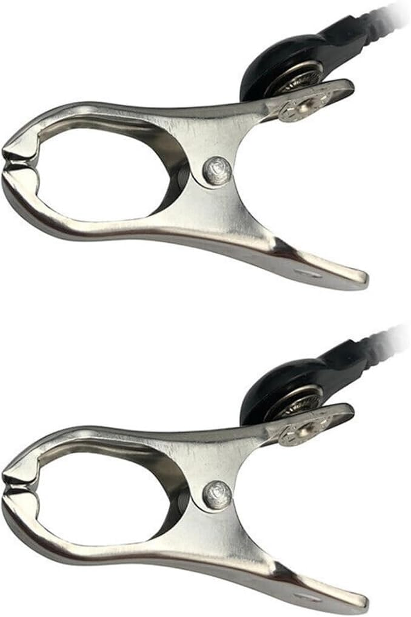 Electric Shock Nipple Clamps Clip Adjustable Current Level Nipple Jewelry Non Piercing, Suitable for Ladies Own Use and Flirting with Couples Adult Sex Toy (B) image number 3