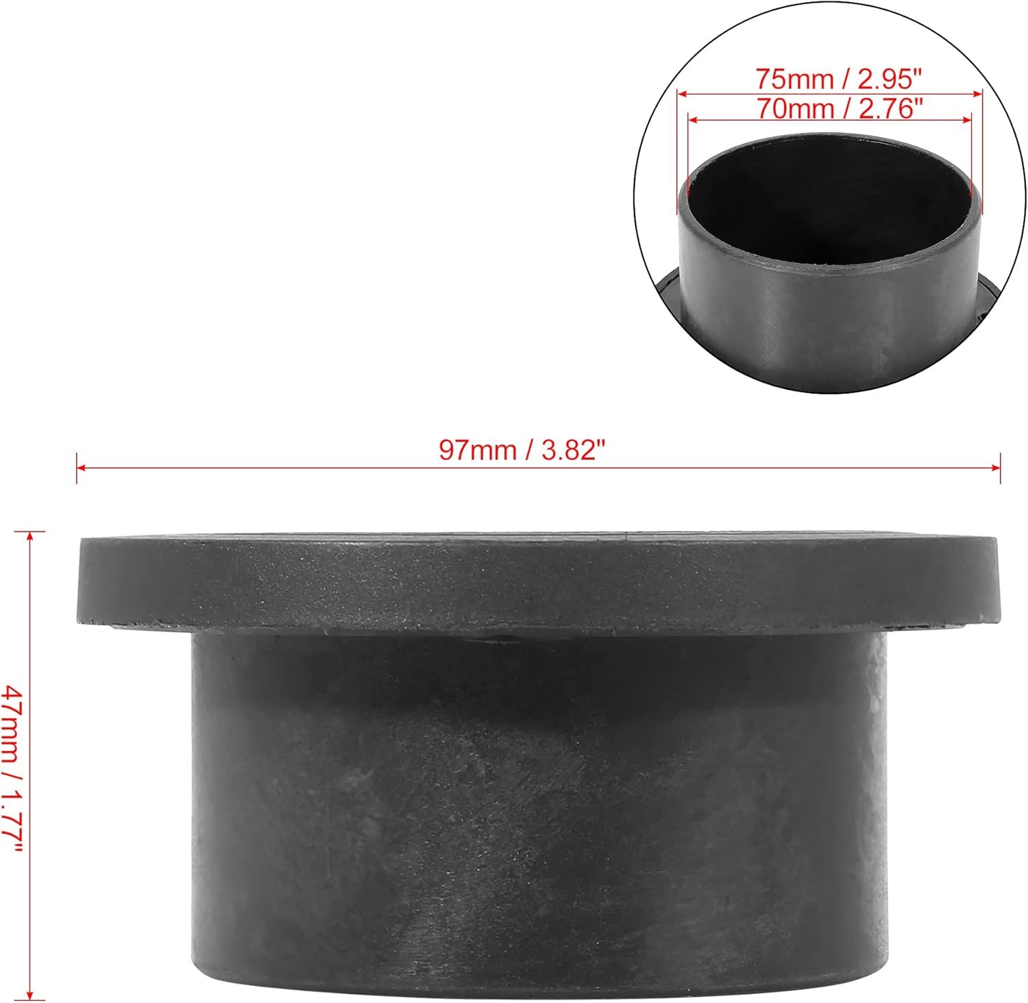 X AUTOHAUX 75Mm round Car Heater Ducting Warm Air Vent Outlet 360 Degrees Rotatable Black image number 5