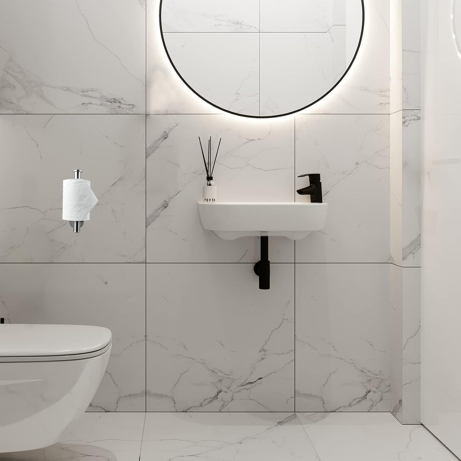 Toilet Paper Holder Self Adhesive, Eolax Toilet Roll Holder No Drilling for Bathroom Washroom, Tissue Roll Holders Wall Mount, 304 Stainless Steel (Brushed Nickel) image number 6