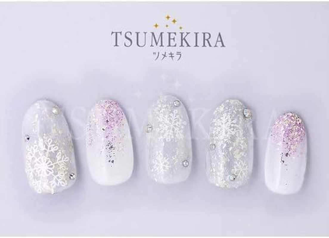 TSUMEKIRA NN-YUK-801 Nail Stickers, Snowflake 8, Snowflake Pattern, White, Multicolor image number 2