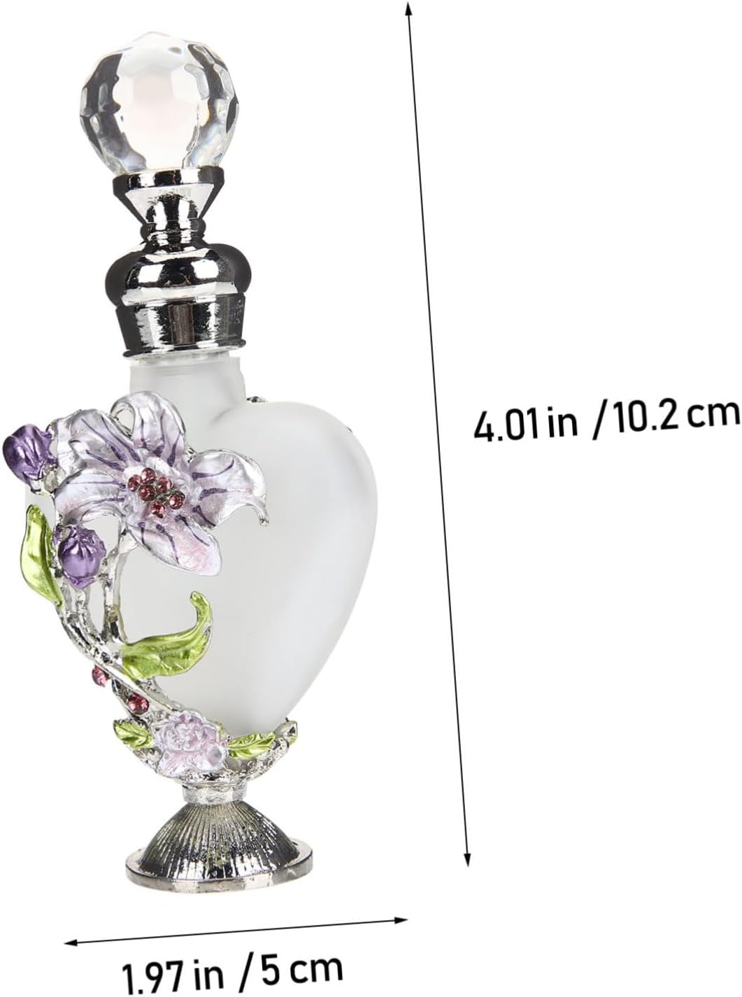 Vintage Floral Perfume Bottles Decorative Glass Travel Bottles Enamel Aromatherapy Containers