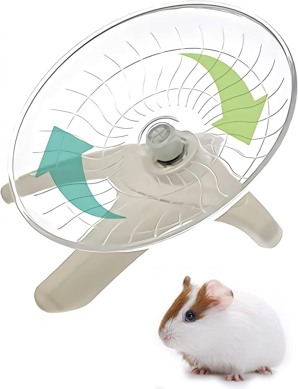 Silent Hamster, Hamster Wheel Toys, Quiet Running Wheel, Hamster Wheel Toy, Quiet Hamster Wheel, Small Animal Wheels, Hamster Wheel for Hamsters, Lgel, Chinchilla, Guinea Pigs, Small Pets (White) image number 2