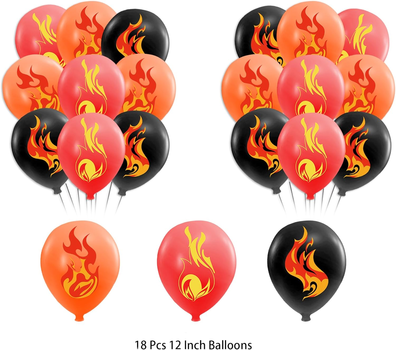Fire Party Decorations Firefighter Birthday Party Supplies Includes Fire Happy Birthday Banner Cupcake Toppers Cake Topper Balloons for Firefighter Party Fire Truck Party Supplies image number 2