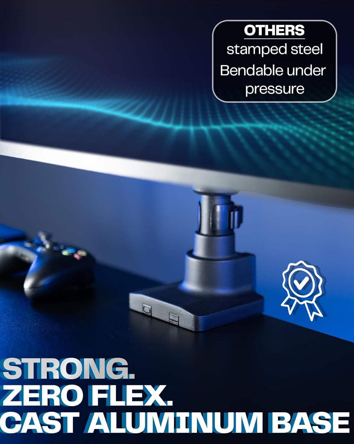 VIVO Pneumatic Arm Dual Ultrawide Monitor Extra Tall Desk Mount for up to 49 Inch Screens, Heavy Duty Clamp, Holds 2 Ultra Wides up to 20Kg, Black, STAND-V120K image number 1