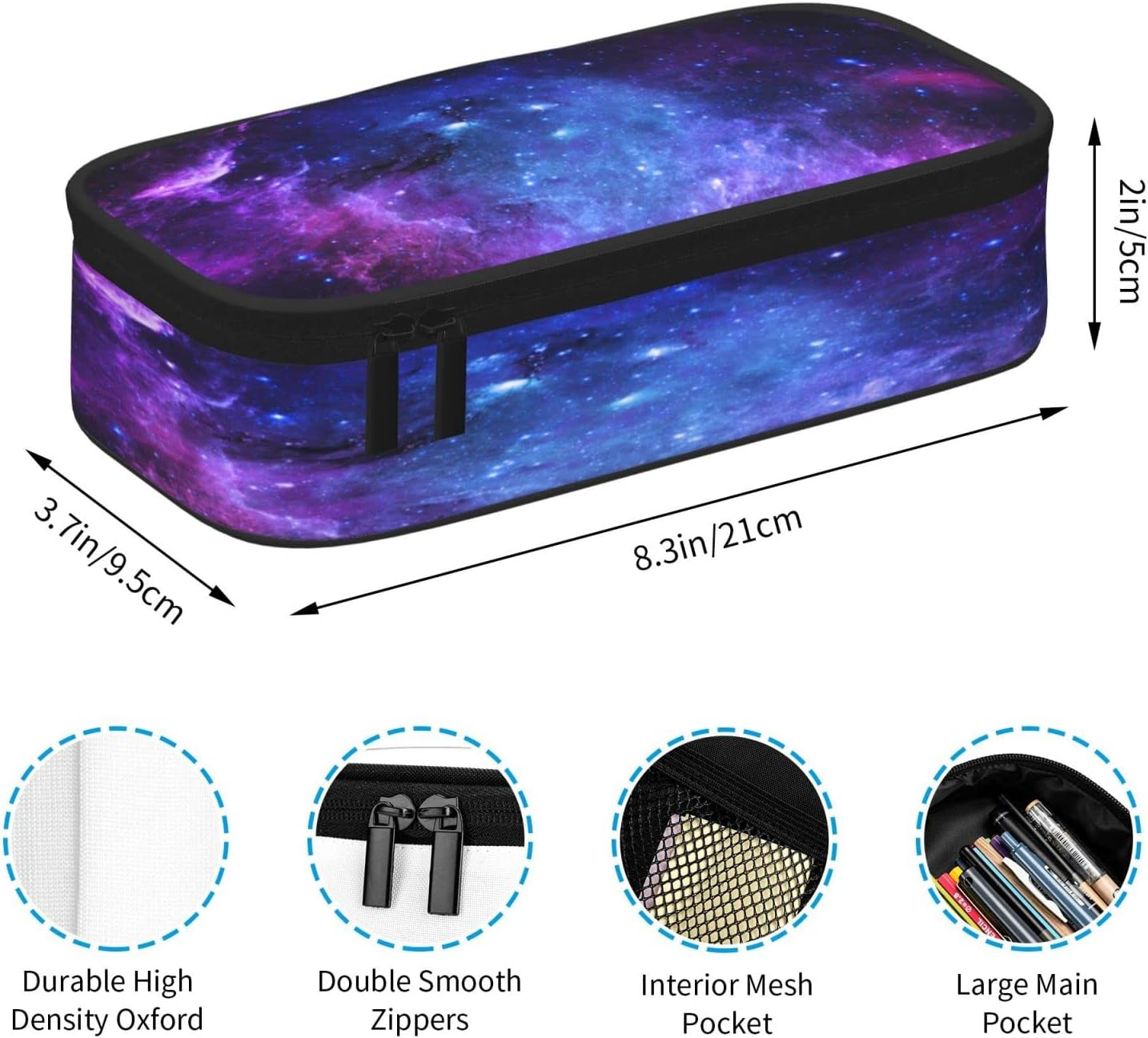 Large Capacity Pencil Case Organizer Universe Space Galaxy Nebula Zipper Pencil Pouch Bag for Girls Boys Teens Adults School Office Storage Bag Pencil Holder Students Stationery Bag Makeup Bag, image number 5