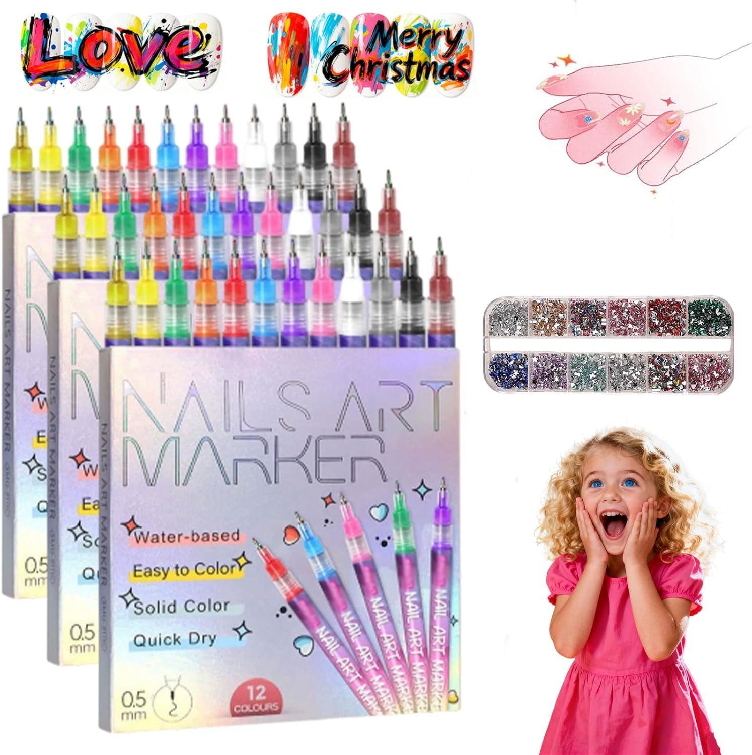 GOOTEGAX 12 Colors Nail Art Pens Set, 2026 New Nail Art Markers Polish Pens for 3D Nail Art, Quickly Dry Nail Art Tools for Dotting Drawing Painting Point Liner DIY(2SET)