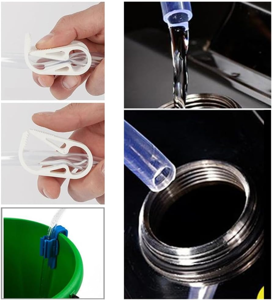 Multifunction Liquid Sucker Pump for Gas Oil Fuel Petrol Diesel Fluid Water Fish Tank,Manual Hand Pump 1 Transfer Pump with 2 Durable PVC Siphon Hoses (15Mm) with Hose Clip,Brass 1,Metal Buckles image number 1