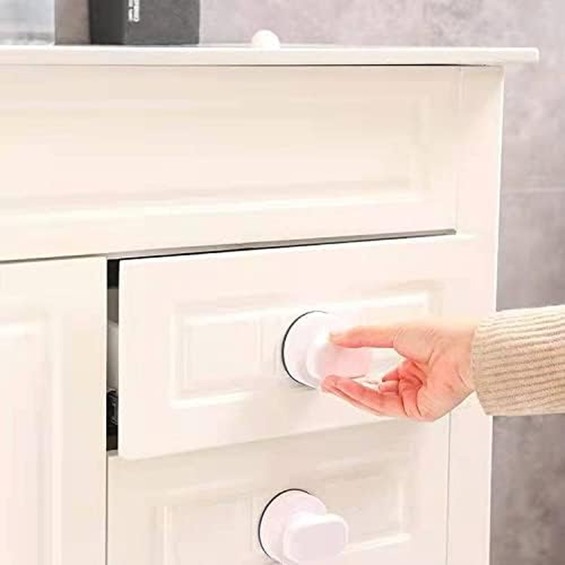 IREES Powerful Suction Cup Handle, Modern White ABS Knob for Fridge Handle, Drawer, Cupboard, Cabinet Door, Glass, Bathroom (White, 6.2 X 6.5 Cm, 1.9 Inches) image number 3