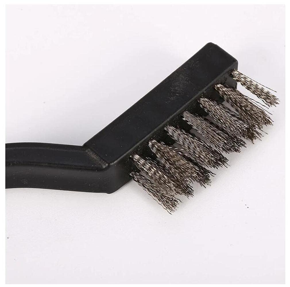 Haobase 6Pcs Wire Brush (Stainless Steel+ Brass+Nylon) Scratch Brush, Curved Handle Masonry Brush Wire Bristle for Cleaning Welding Slag Rust Dust and Outdoor Drill Grill image number 3
