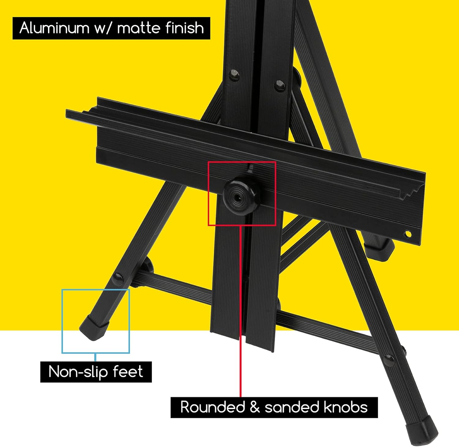 MEEDEN Tabletop Easel Stand for Painting & Display - Premium Aluminum Art Easel, Portable for Canvas, Desk Tripod for Adult, Beginner, Artist, Holds Canvas up to 24"