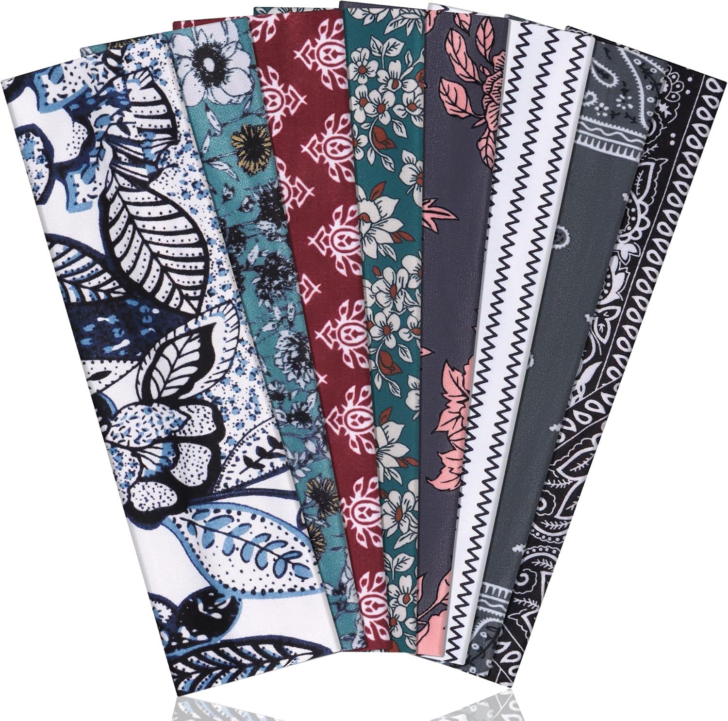 Headbands for Women Non Slip - Stylish Sports Hair Bands for Women'S Hair - Soft Cotton Cloth Stretchy Headbands for Women for Yoga, Outdoor Exercise Running