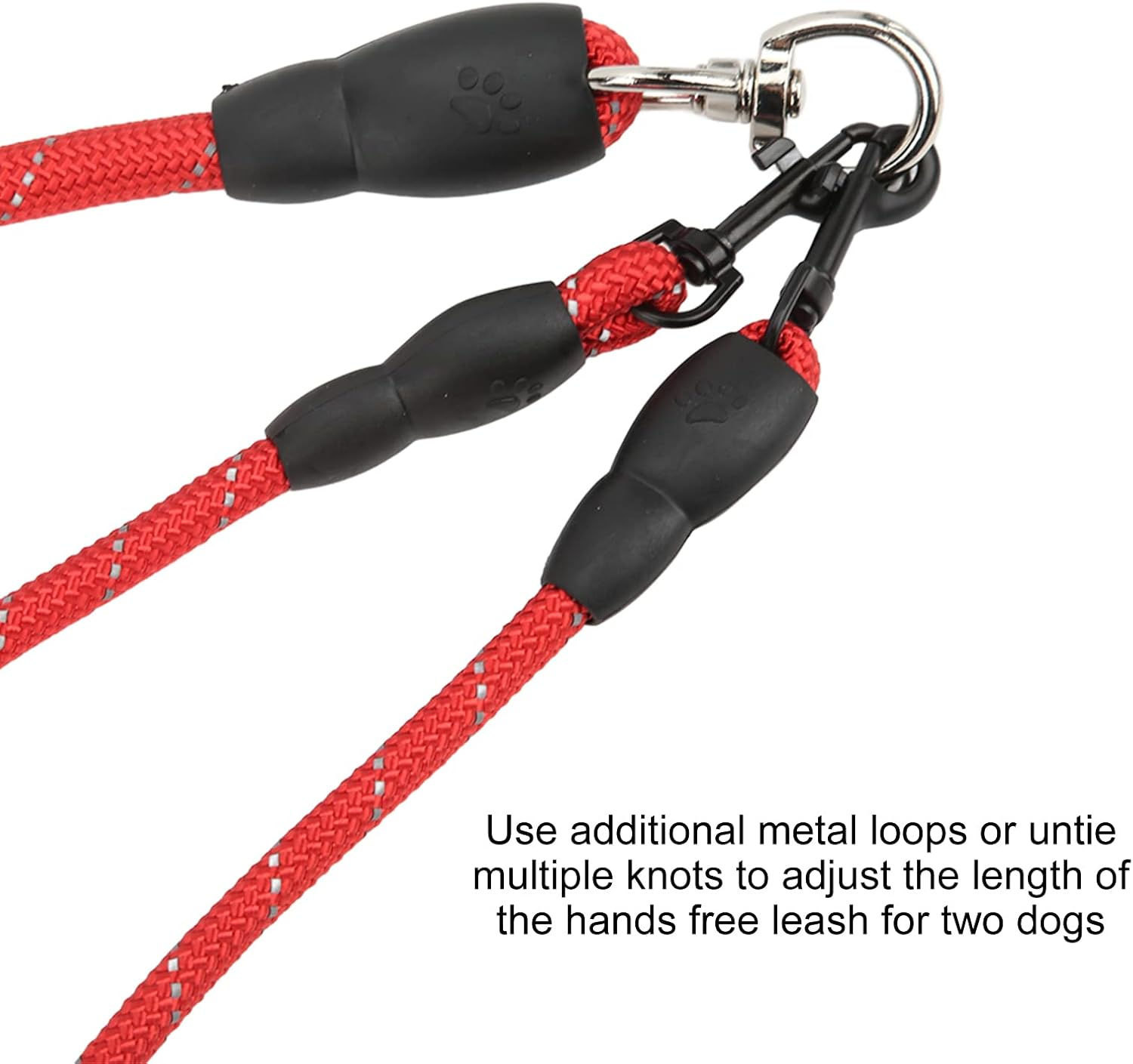 Dog Leash, 360&deg; Rotation Reflective Dog Walking Leash with Foam Handle, Heavy Duty Large Dog Leash for Small Medium and Large Dogs Hiking Camping Backyard Beach (Red) image number 6