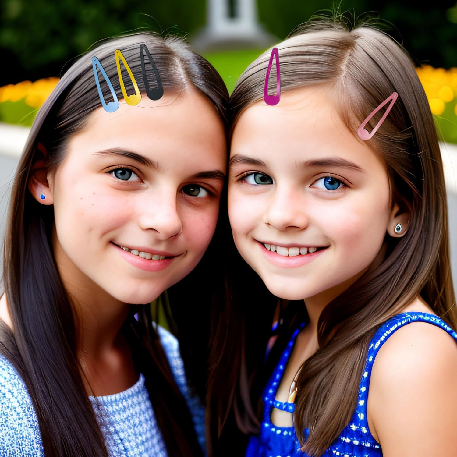 DAZISEN 40 Pack Hair Clips for Girls Metal Snap Kids Barrettes Women'S Hair Accessories，Colorful Candy Lovely Simple Hairstyle Clips，Black - Beige image number 3