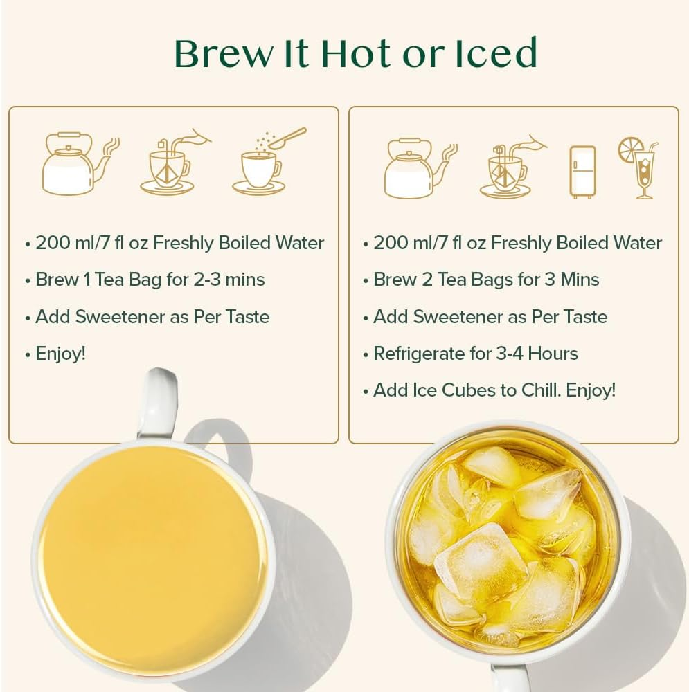 VAHDAM, Original Himalayan Green Tea (15 Count) High Grown, Non GMO, Gluten Free, Low Caffeine | Earthy, Smooth & Refreshing | Resealable & Individually Wrapped | Plant-Based Pyramid Tea Bags image number 2