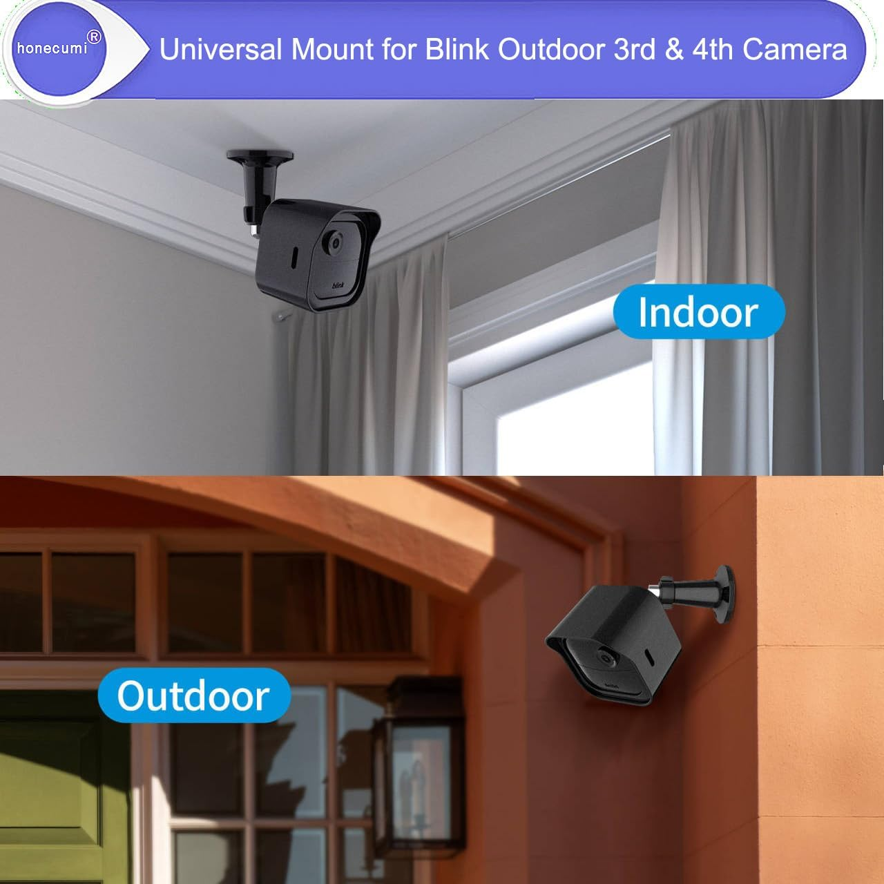 Blink Outdoor Camera Mount, 360&deg; Adjustable Blink Outdoor 4 & 3 Mount - Weatherproof & Robust Blink Camera Wall Mount, Blink Outdoor Camera Mounting Accessories for Indoor & Outdoor, Pack of 3 - Blink 34 Mount-3 Pcs image number 2