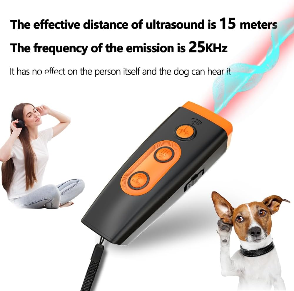 Dog Bark Deterrent Device，Anti-Barking Device for Dogs up to 50Ft，Long Range Rechargeable Barking Silencer Dog Whistle Stops Bad Behavior Training Tool Indoor & Outdoor image number 2
