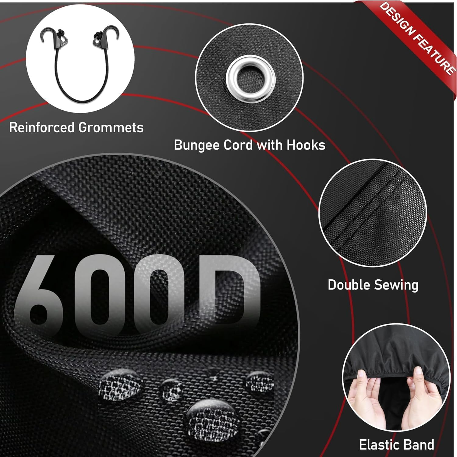 Zettum Spare Tire Cover - Tough Tire Wheel Protector for Car, SUV, Truck, Travel Trailer, Motorhome, Camper, Heavy Duty Waterproof Sun Rain Snow Protector Cover, Fits Tire Diameters 26-28 Inch image number 1