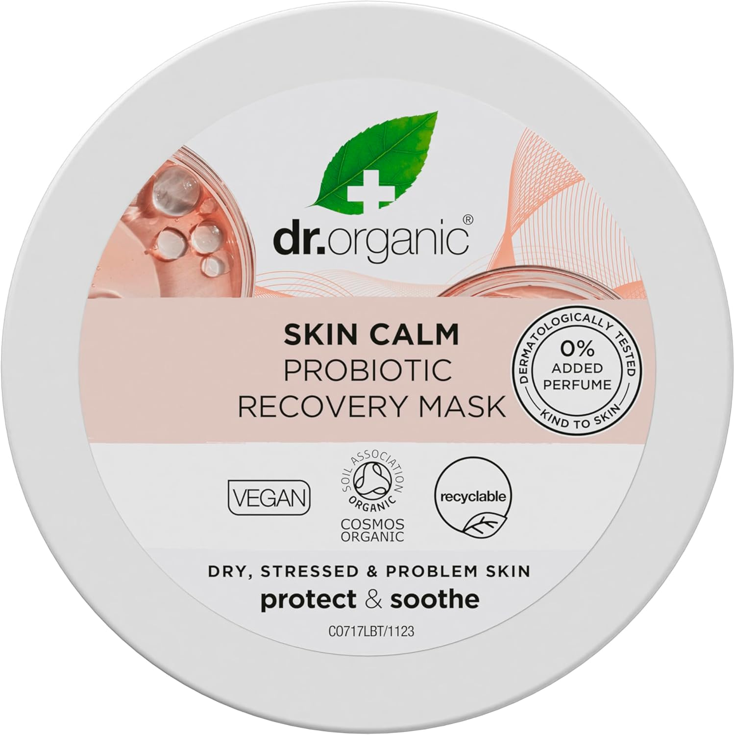 Dr Organic Skin Calm Probiotic Recovery Mask, for Redness, Dry, Sensitive & Irritable Skin, Restore Moisture, Dermatologically Tested, Vegan, Cruelty Free, Paraben & SLS Free, Certified Organic, 100Ml image number 5