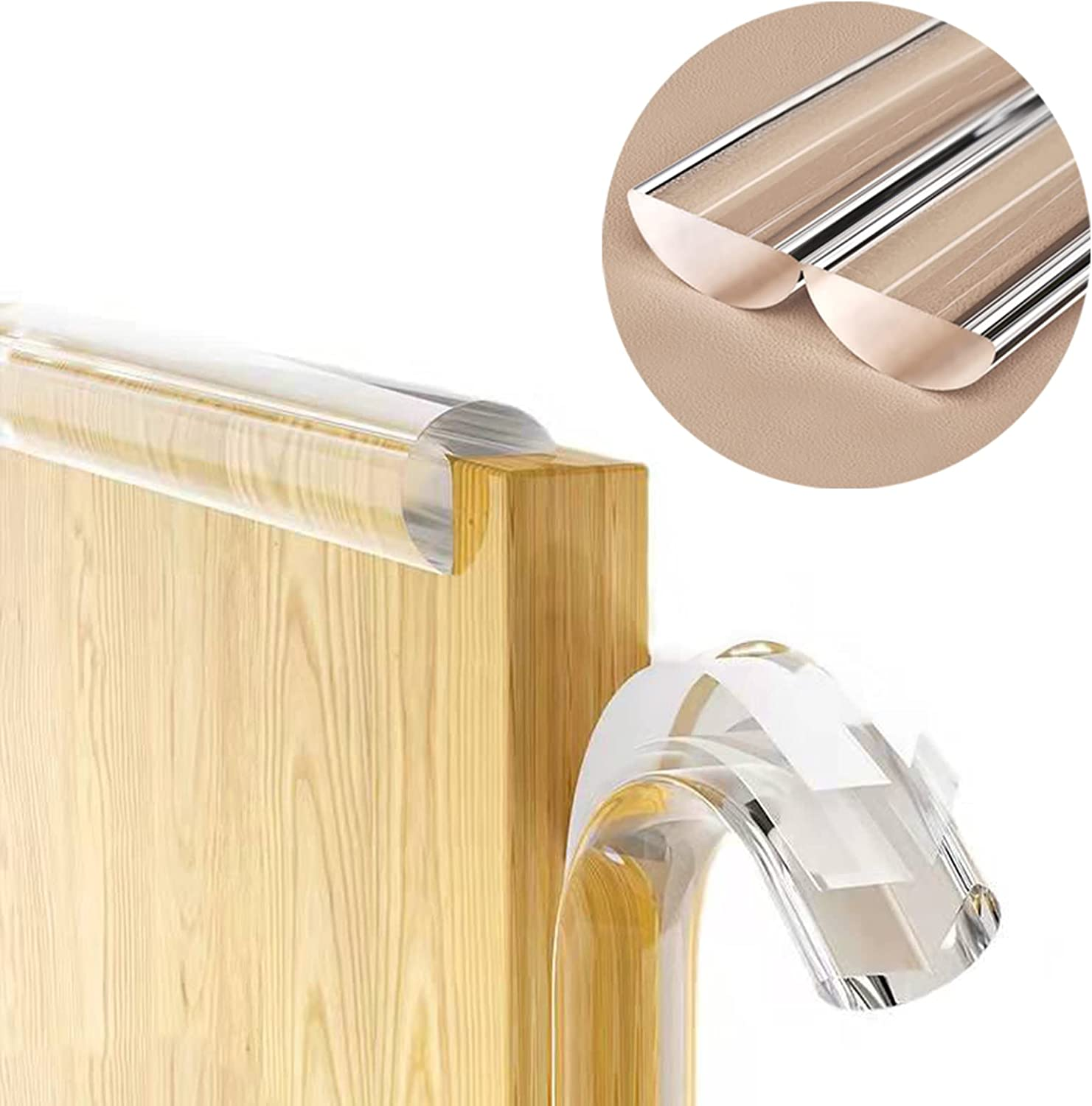 Clear Edge Protector Silicone Guards Strip, Soft Corner Protectors for Kids, Self-Adhesive Baby Proofing for Furniture against Sharp Corners for Drawers, Cabinets, Tables(Width 1Cm image number 4