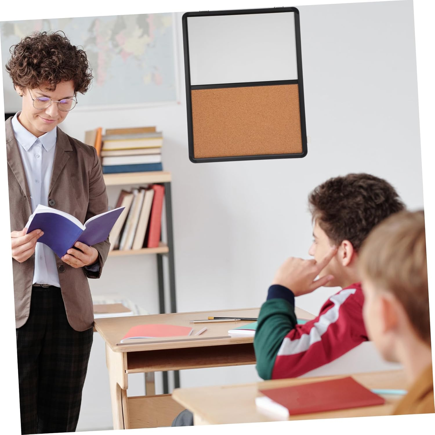 STOBOK Cork Whiteboard Letter Board Office Whiteboard Desktop Decor Wall Mounted Cork Board image number 4