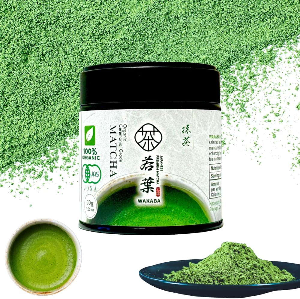 WAKABA Premium Organic Matcha &ndash; JAS/USDA Certified, Ceremonial Grade 30G from Uji, Kyoto | Stone-Milled | Authentic Japanese Green Tea Powder for a Smooth, Rich Umami image number 6
