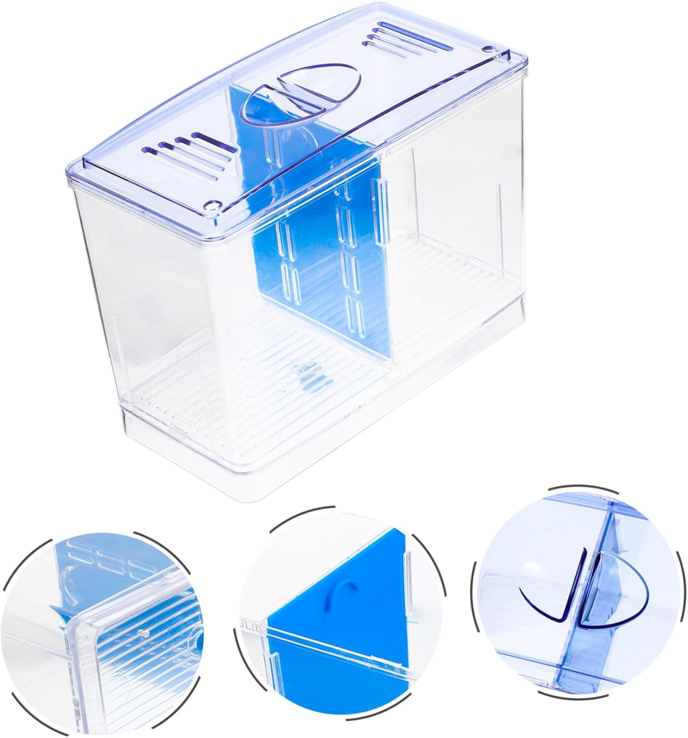GRIRIW Aquarium Box for Betta Fish Removable Divider for Easy Separation Acrylic Breeding Box for Aquatic Pets Transparent Design for Viewing for Hatching and Nursing Fry image number 4