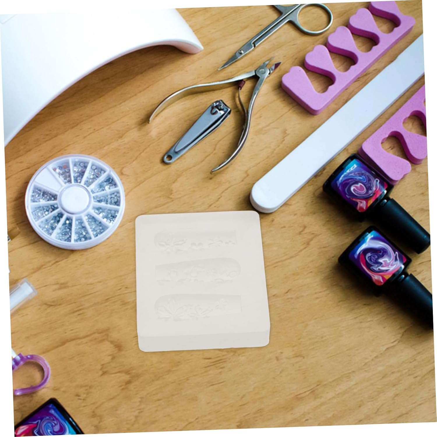 EXQUIMEUBLE Silicone Nail Art Stencils Floral Carving Molds Molds Nail Decor Tools DIY Manicure Accessories