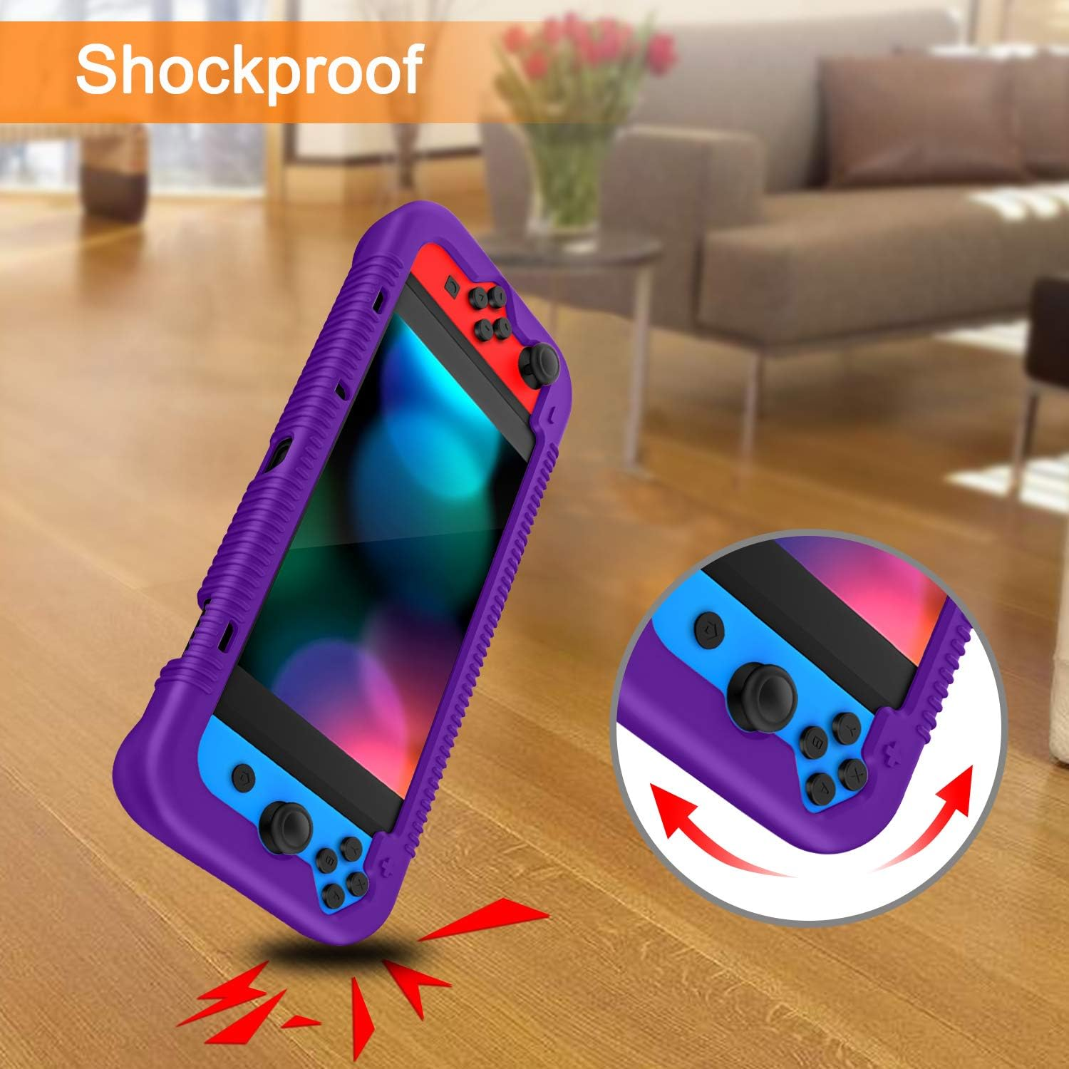 FINTIE Silicone Case for Nintendo Switch Purple image number 6