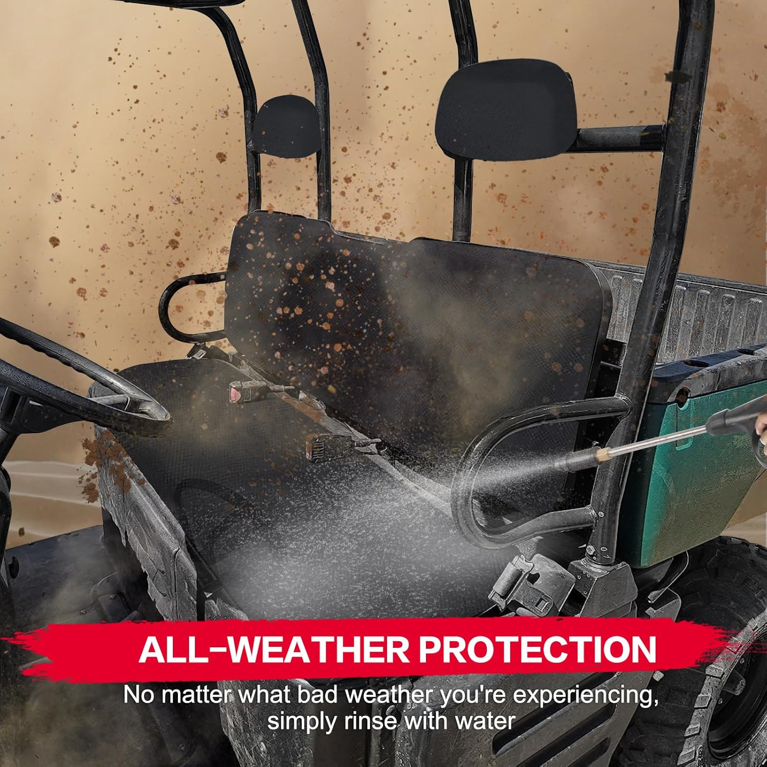 Smotrcc UTV Ranger Seat Covers Compatible with Polaris Ranger 500 700 800 2002-2008, Heavy Duty 1680D Waterproof PU Coating Ranger Seat Cover(4 PCS) image number 2