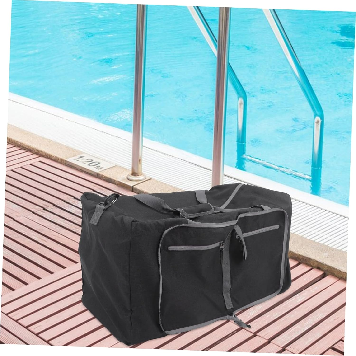 COMPUKAS Travel Tote Bag Collapsible Duffel Bag for Gym Overnight Airline Luggage Oxford Cloth Easy Folding Sturdy Lightweight