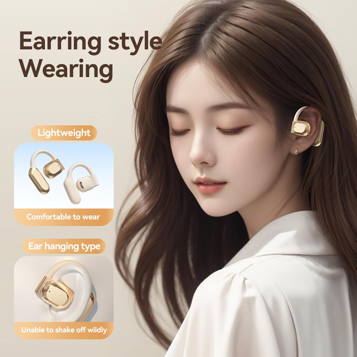Vroomoto AI Language Translator Earbuds Real Time Open Ear Translation Headphones Support 144 Languages Wireless BT Earphones for Travel Business image number 4
