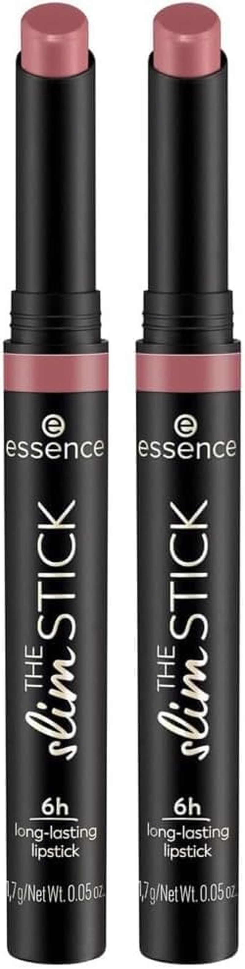 Essence the Slim Stick Lipstick, No. 104, Pink, Long-Lasting, Nourishing, Express Result, Colour-Intensive, Matte, Vegan, Perfume, Alcohol, Parabens, Pack of 2 (1.7 G)