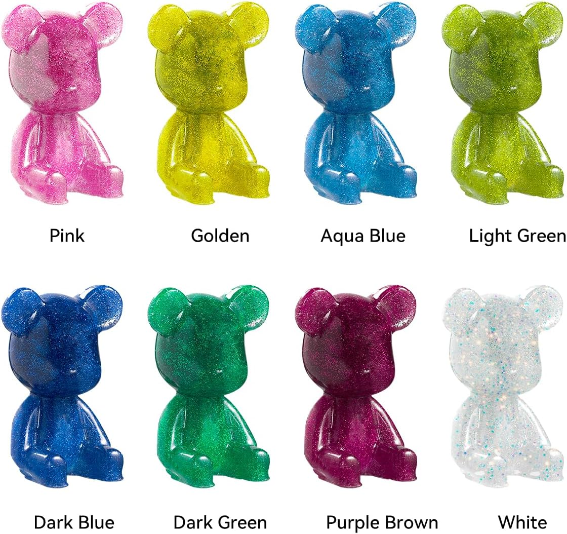 Colored UV Resin,Diamond Glitter Effect 8 Colors UV Resin Kit,Odorless,Quick Ultraviolet Curing UV Resin for Small Craft,Jewelry Making,Diy Making, (50G Each) image number 3