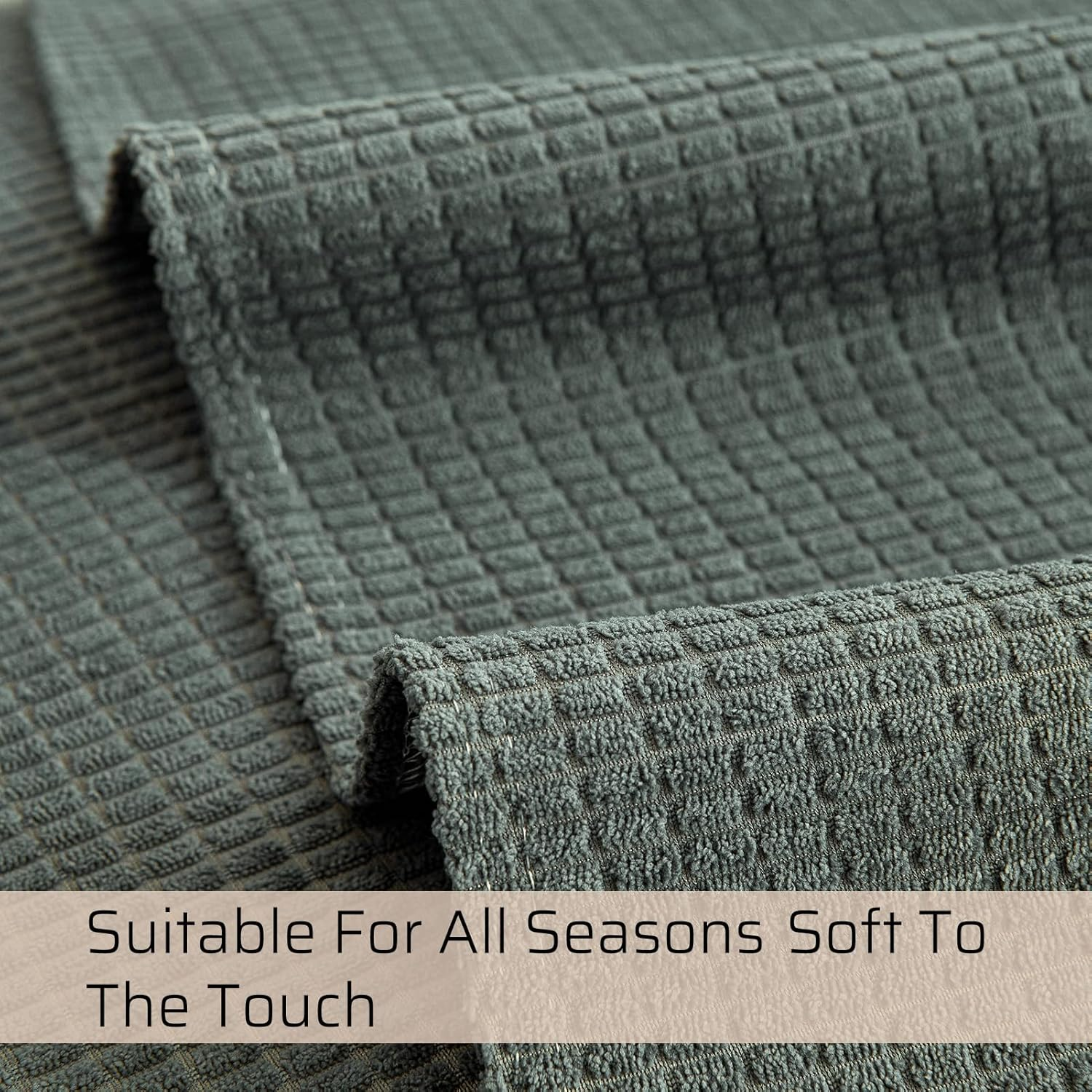 Anti-Scratch Couch Cover, Waterproof Sectional Couch Slipcover, Sofa Cover for Pet, Cover for 3 Cushion Couch Jacquard Fabric, Love Seat, Non Slip,Breathable,1 Pc 36''X94'' Size, Grey. image number 7