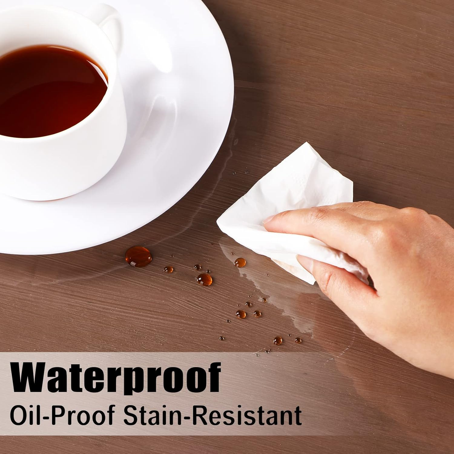 Mixweer Clear Vinyl Tablecloth Protector Plastic Table Cover Waterproof Tablecloth Dining Table Cover White Lace Tablecloth for Dining Tables Kitchen Home (60 X 84 Inch) image number 1