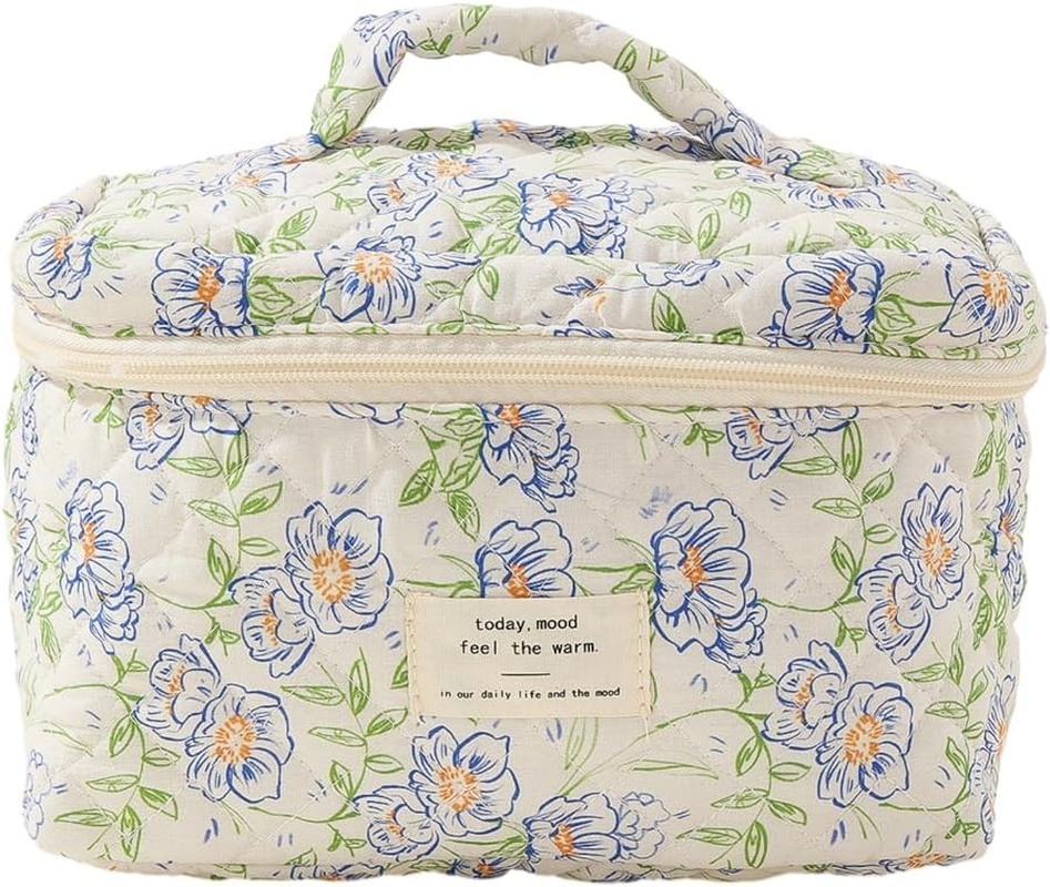 DDPOND Makeup Bag Quilted Toiletry Bags Cosmetic Bag for Travel Makeup Organizer Bag