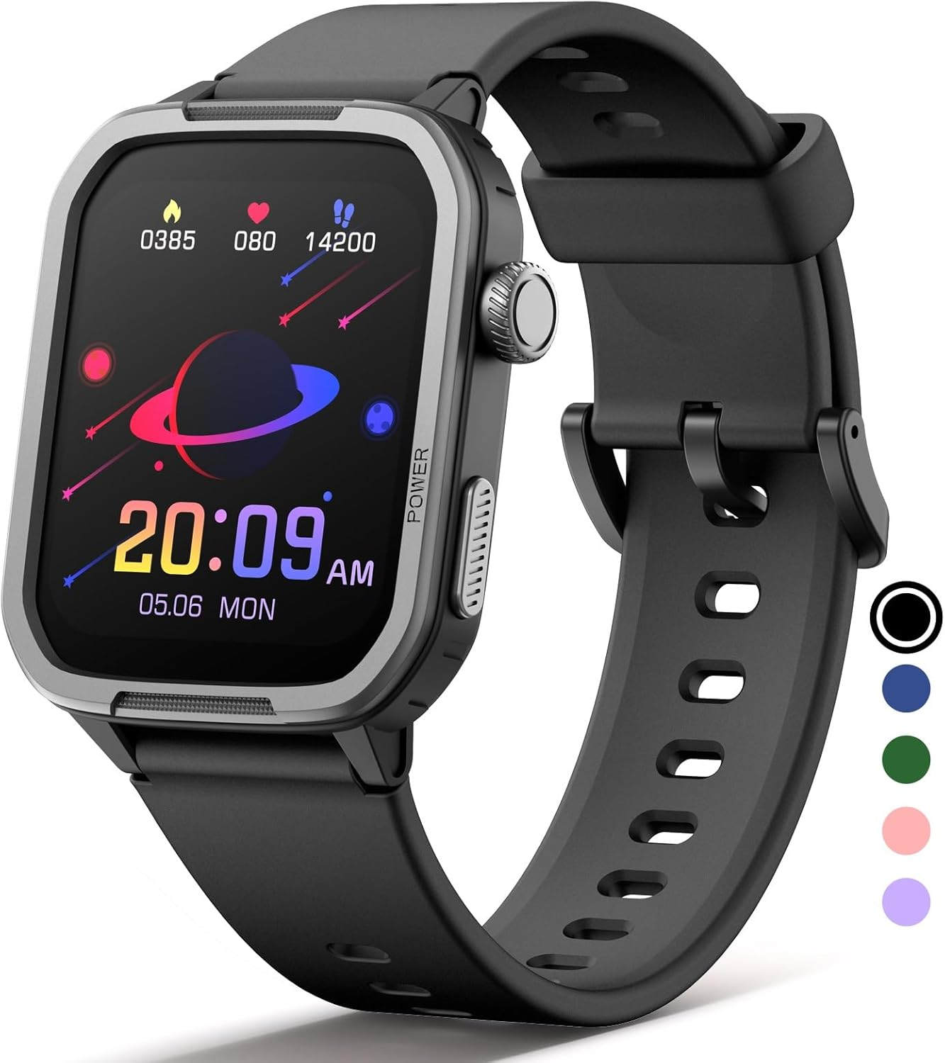 Mgaolo Kids Smart Watch,Fitness Tracker with Heart Rate Sleep Monitor for Boys Girls,Waterproof Activity Tracker Pedometer Step Counter for Android Iphone (Used without App/Phone) (Black)