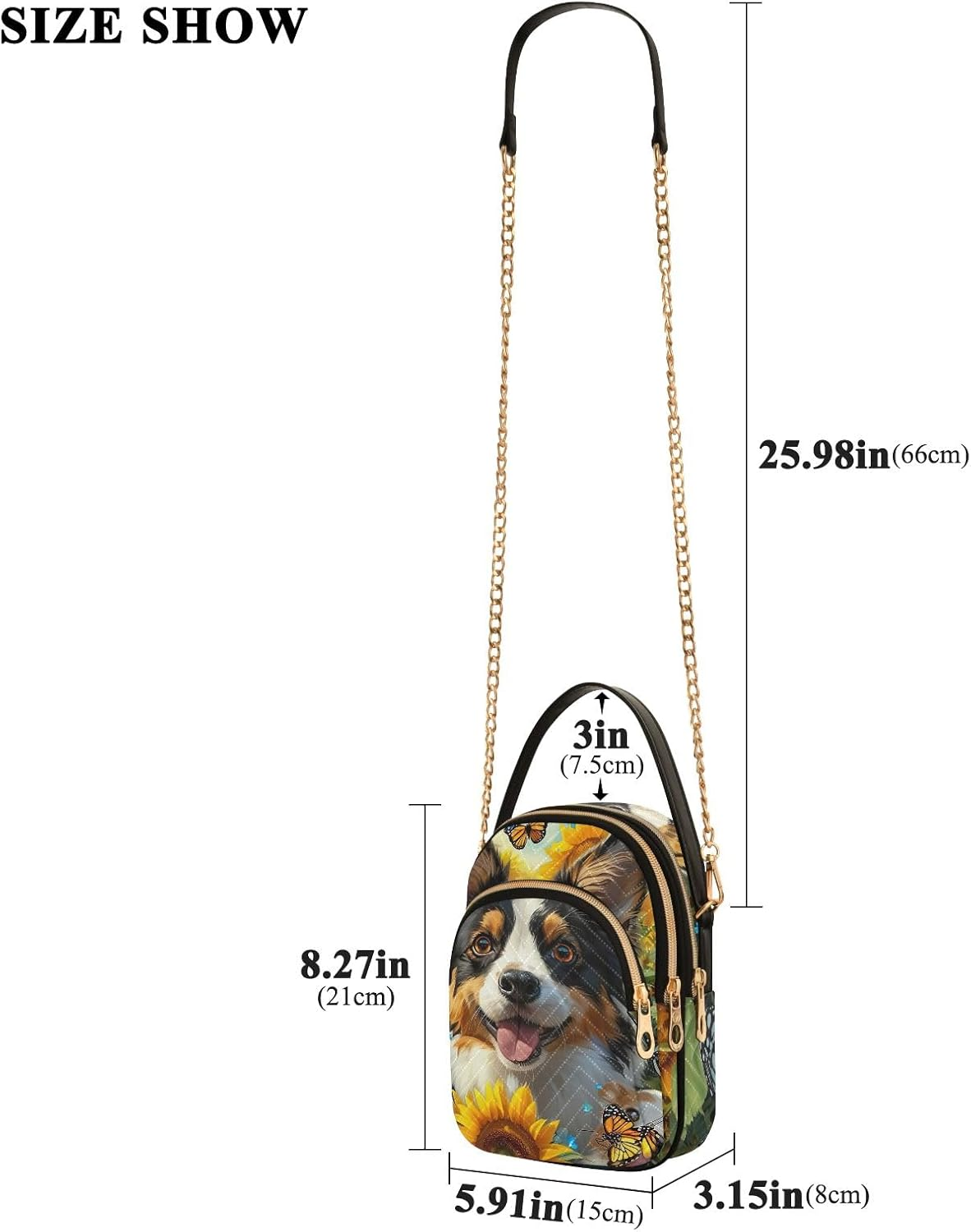 GAIREG Dog Pets Sunflower Quilted Bag Small Handbags for Women - Angry Bull image number 4