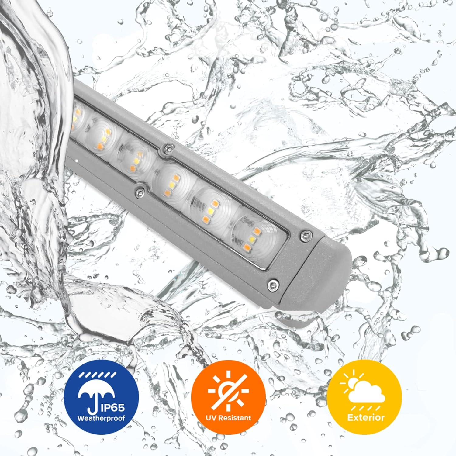 Dream Lighting Gray Shell 200MM 12V LED Awning Annex Lights Waterproof Interior Exterior Rigid Wall Bars Light Camping Lamp for Heavy Duty off Road RV Caravan Motorhome Yacht Boat Cool White/Amber