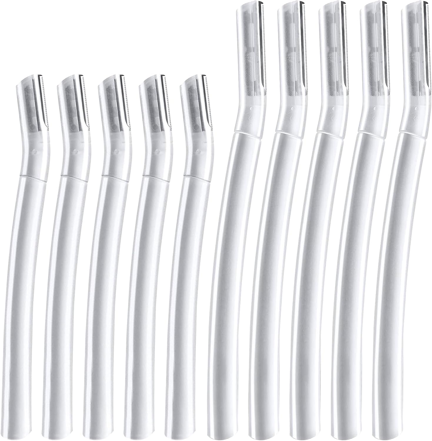 Kootinn 10-Pack Professional Dermaplaning Razor for Women: Peach Fuzz, Facial & Eyebrow Hair Removal, Transparent image number 2