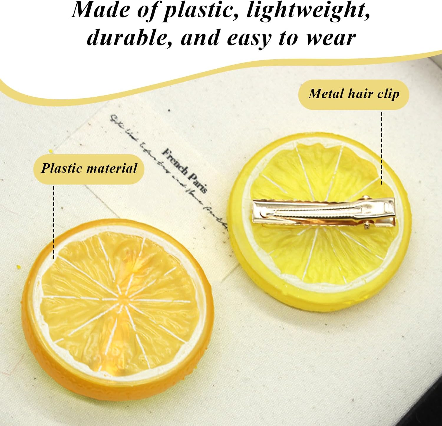 2 Pieces Fruit Hair Pins and 2 Pieces Fruit Hair Rings, Fruit Styling Hair Accessories, Cute Hair Accessories, Creative Hair Accessories image number 4