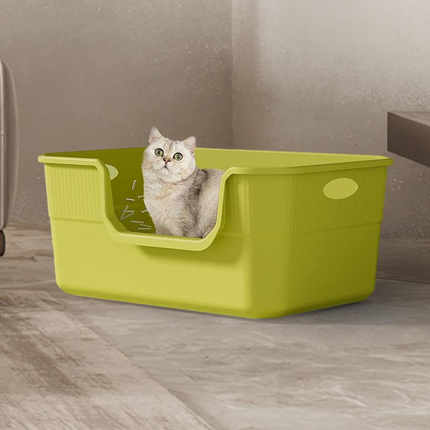 ＡＷＨＡＯ Open Top Pet Litter Box Extra Large for Small and Large Cats Sifting Litter Tray, Green image number 1