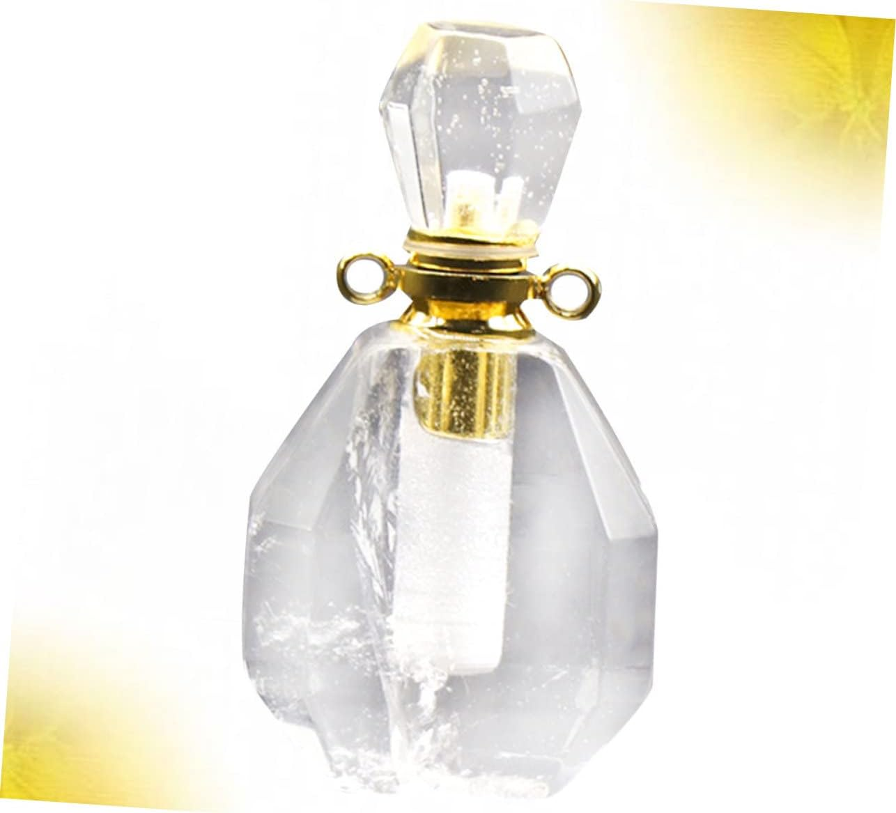 LIFKOME Crystal Perfume Atomizer Bottle Natural Fluorite Wishing Bottle Pendant Necklace Travel Jewelry Accessory for Women image number 3